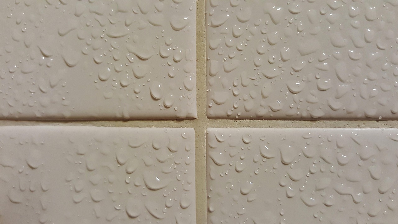 tiles, tiled, wet, bathroom, bathroom tiles, shower, droplets, water, moisture, condensation, grout, cross, horizontal, vertical, brown bathroom, brown shower, bathroom tiles, grout, grout, grout, grout, grout
